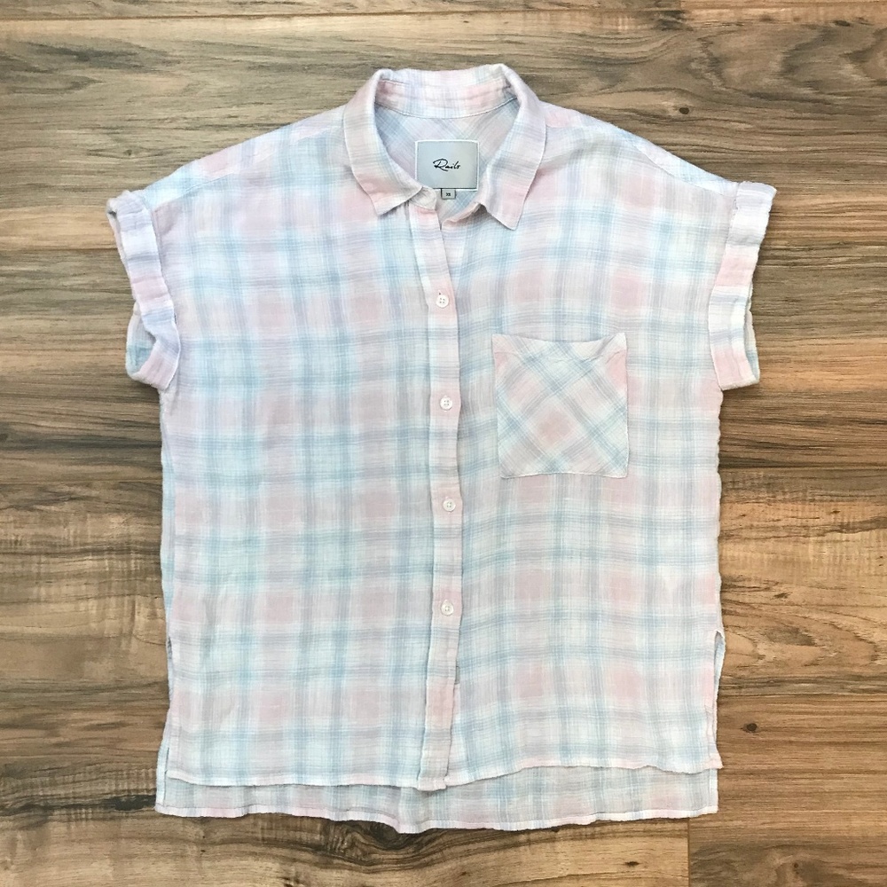RAILS Whitney Plaid Short Sleeves Button Down Top
